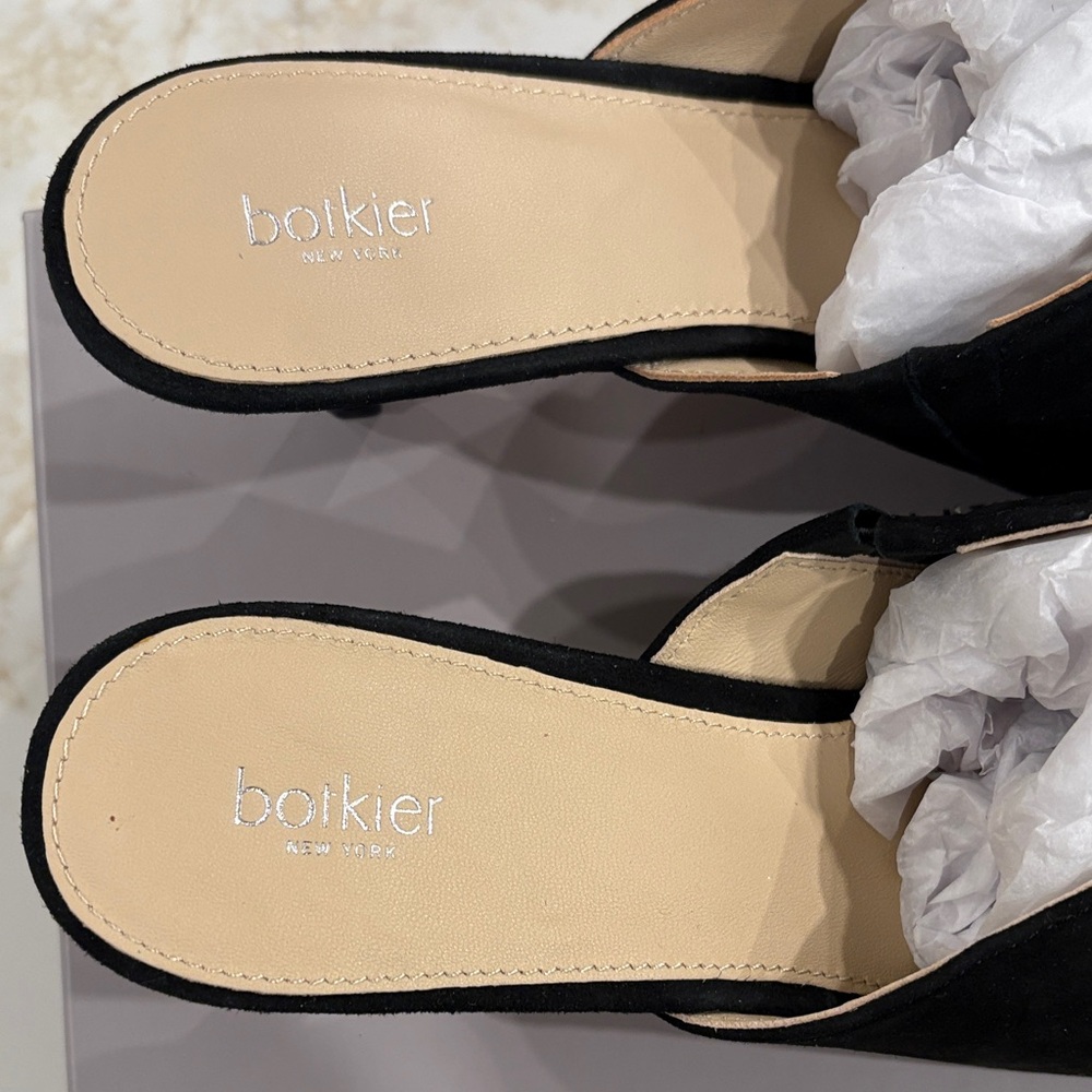 Botkier Black Suede Mules 2 1/2 inch heel - Picture 5 of 10